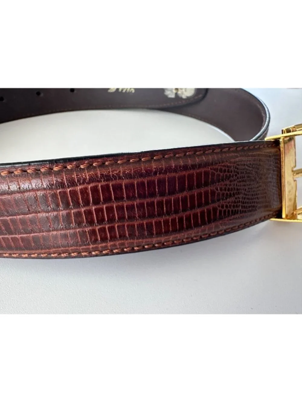 DI CORI Genuine Brown Leather Belt Made in Italy